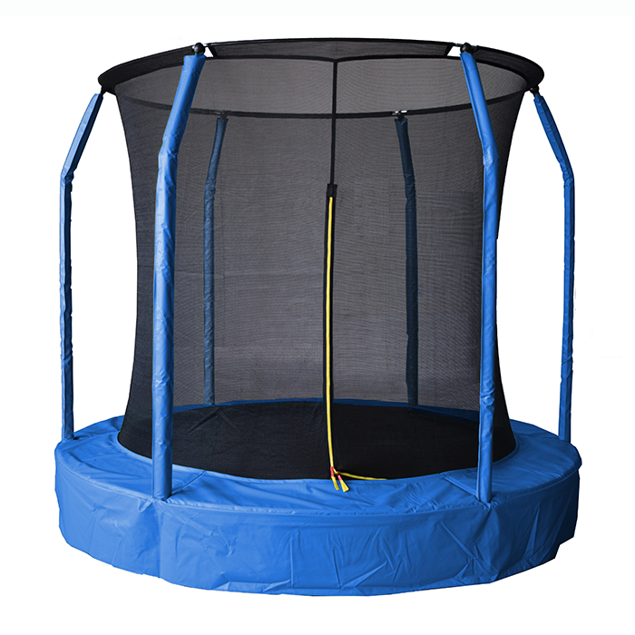 Mako 12ft In Ground Sunken Trampoline With Safety Enclosure Blue