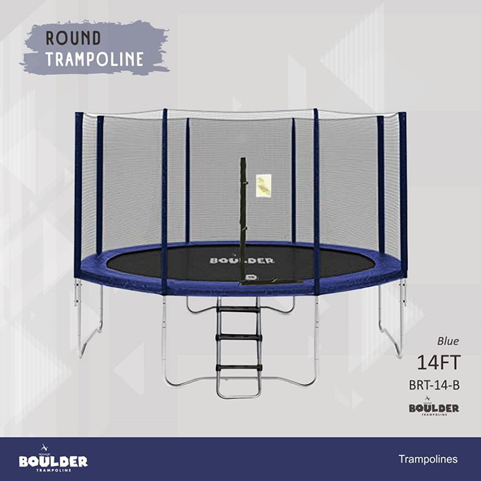 Big Air Boulder 14ft Round Trampoline with Enclosure