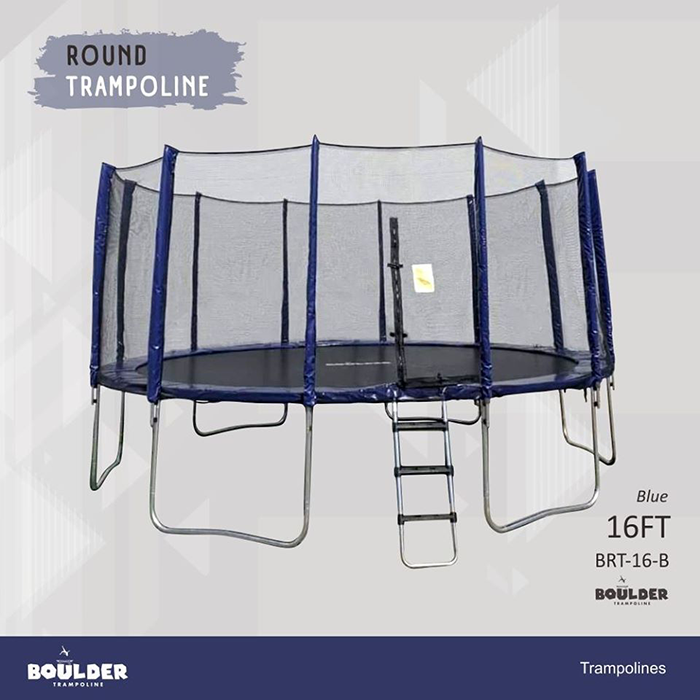 Big Air Boulder 16ft Round Trampoline with Enclosure