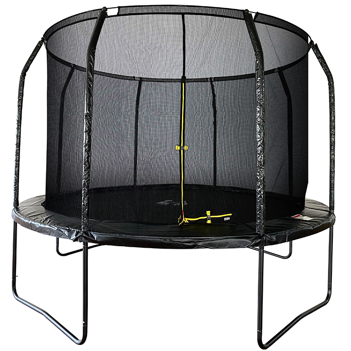 10ft Powder Coated Trampoline with Enclosure Black