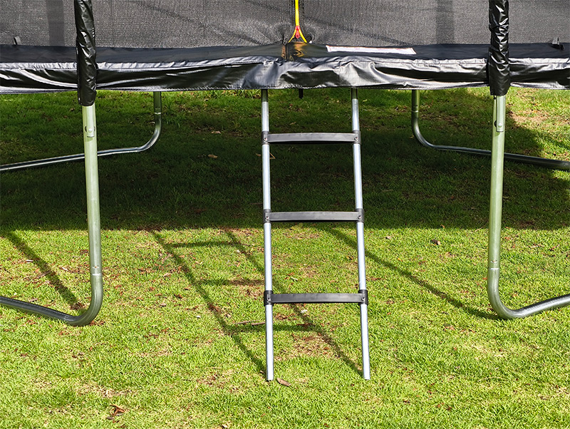 8x12ft Rectangular Trampoline with Safety Enclosure Black FREE Ladder & Basketball Game