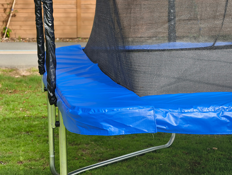 8x12ft Rectangular Trampoline with Safety Enclosure Blue FREE Ladder & Basketball Game