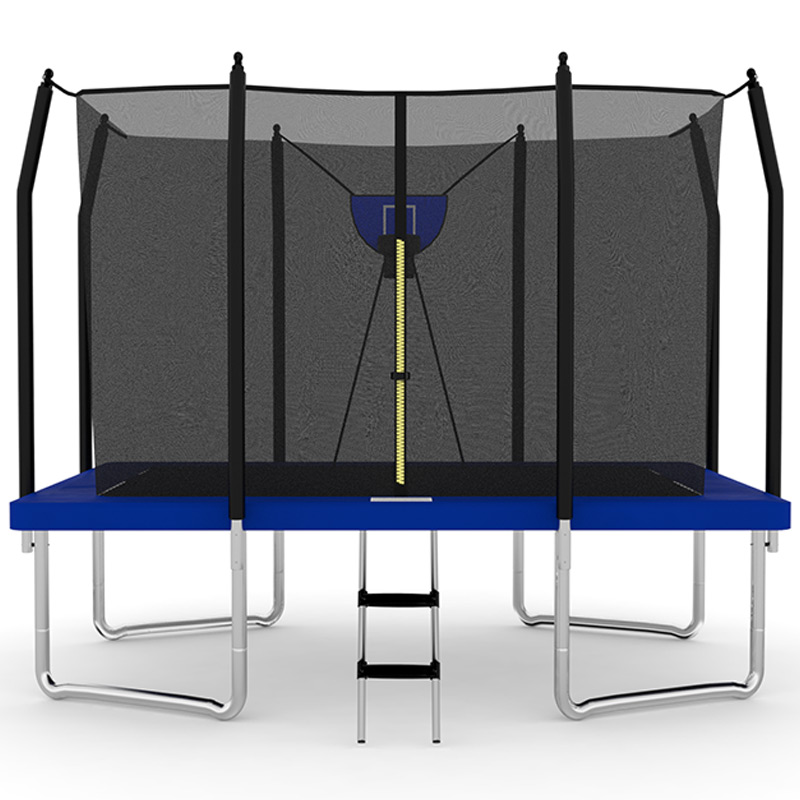 5x7ft Rectangular Trampoline with Safety Enclosure Black FREE Ladder & Basketball Game