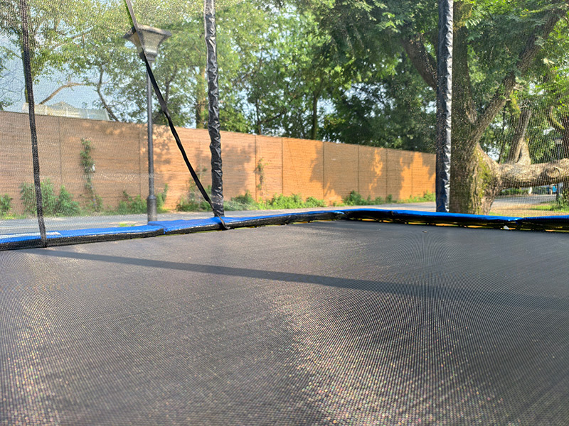 7x11ft Rectangular Trampoline with Safety Enclosure Black FREE Ladder & Basketball Game