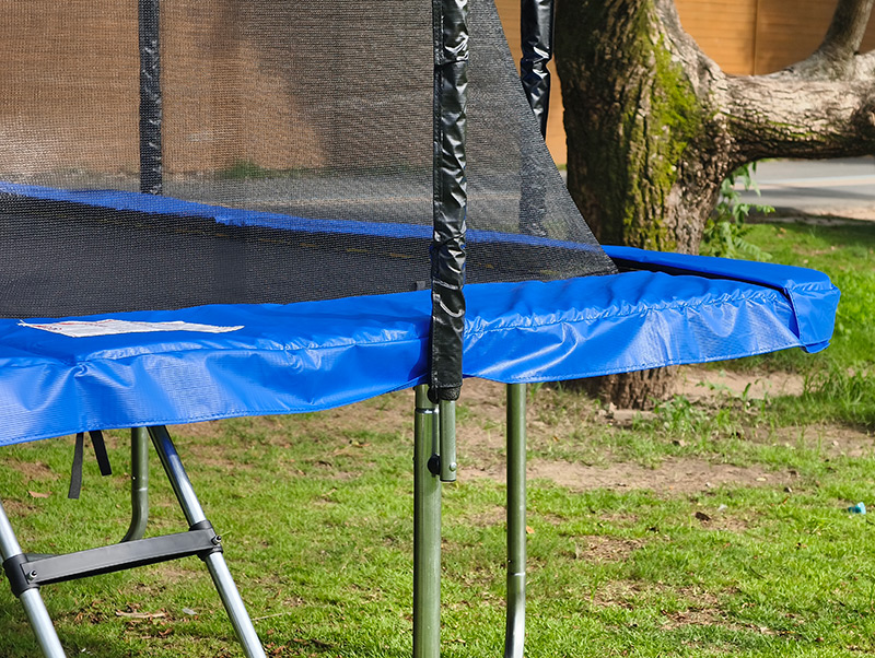7x11ft Rectangular Trampoline with Safety Enclosure Black FREE Ladder & Basketball Game