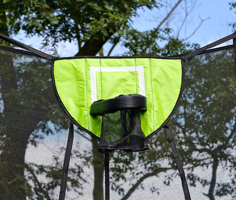 5x7ft Rectangular Trampoline with Safety Enclosure Green FREE Ladder & Basketball Game