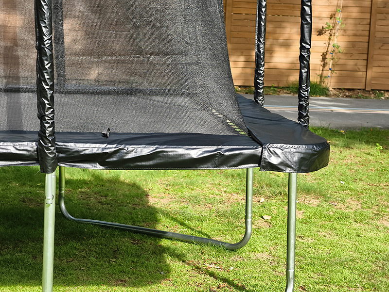 7x 9ft Rectangular Trampoline with Safety Enclosure Black FREE Ladder & Basketball Game