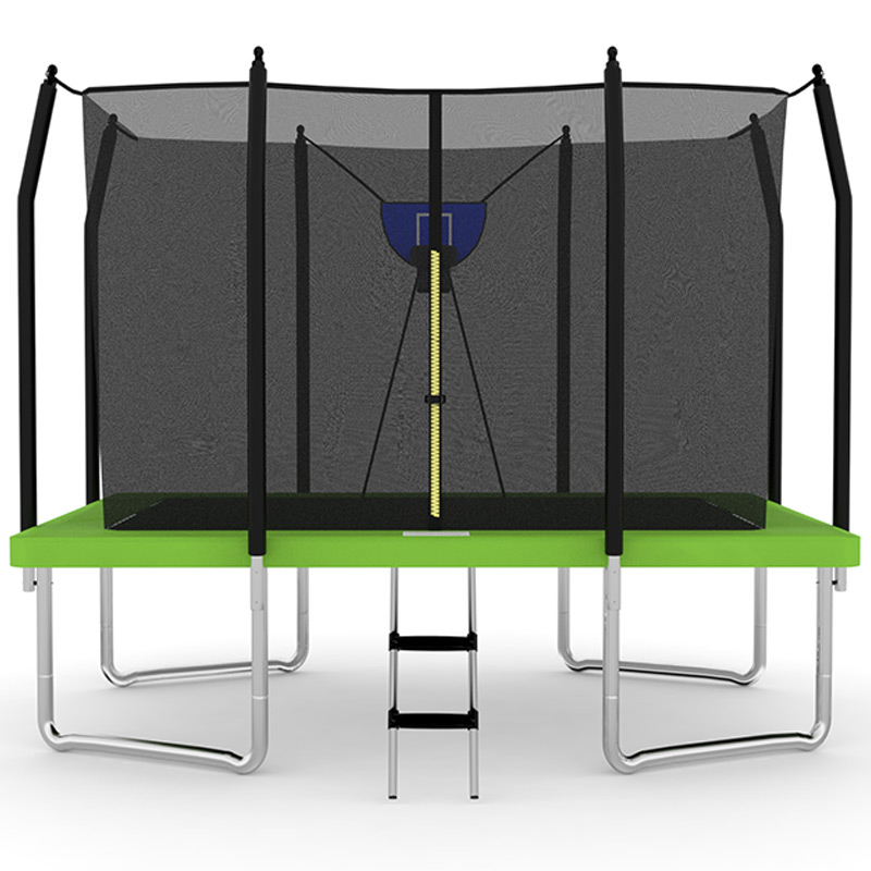 5x7ft Rectangular Trampoline with Safety Enclosure Green FREE Ladder & Basketball Game