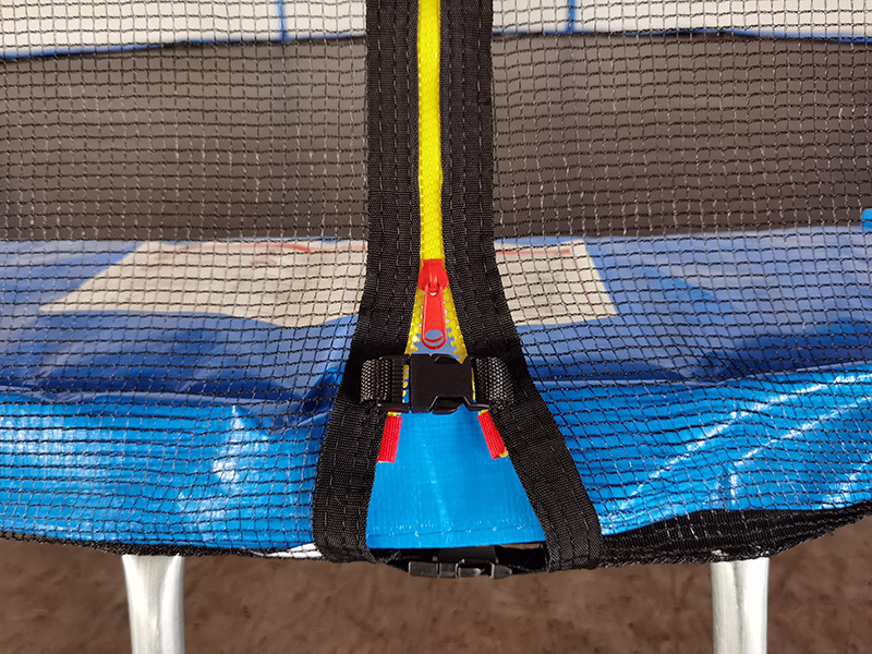 Neo 6ft Trampoline with Enclosure and Basketball Free Shoe Tidy & Ladder – Blue