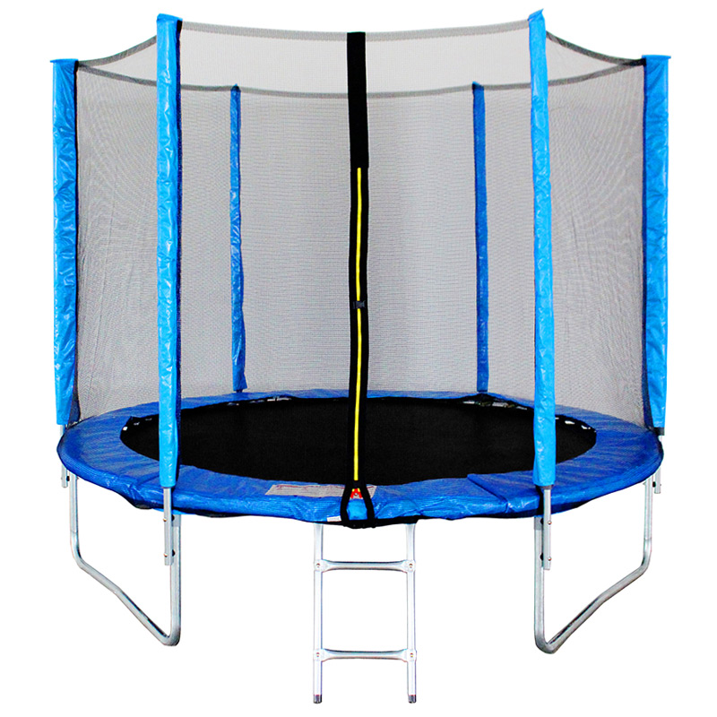 Neo 6ft Trampoline with Enclosure Free Shoe Tidy & Ladder – Blue