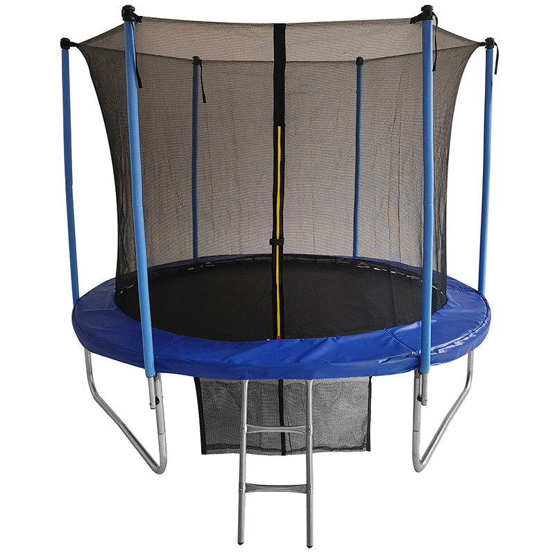 8ft Trampoline & Safety Enclosure Free Shoe Tidy & Ladder – Blue