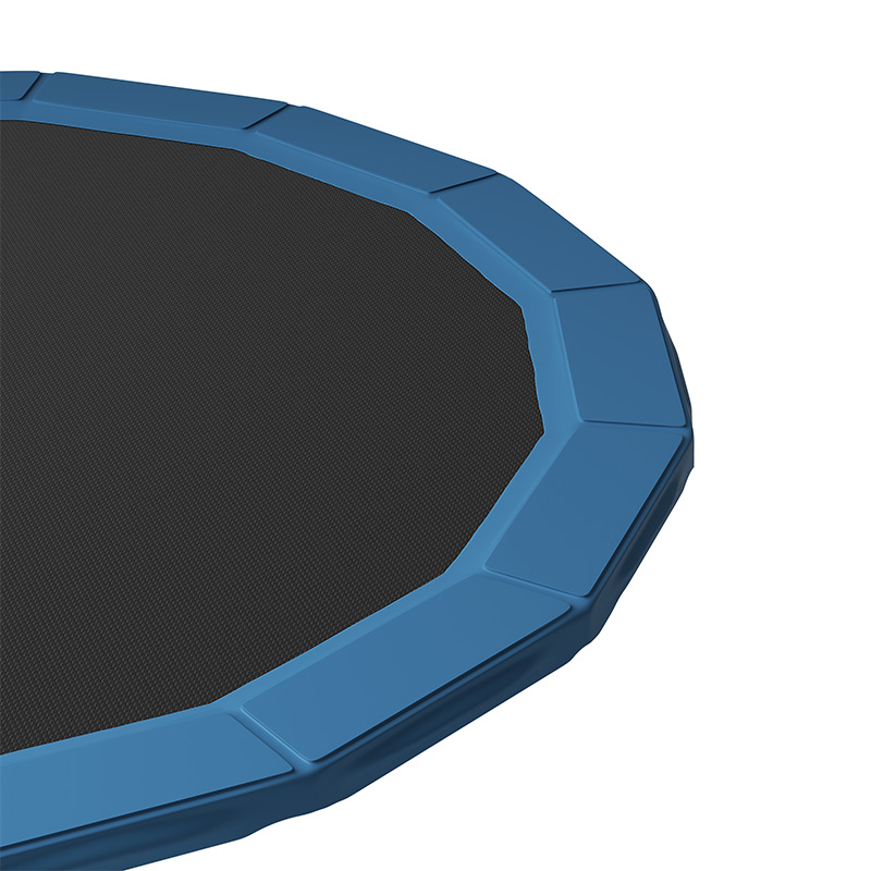12ft Trampoline with Safety Enclosure Free Ladder Floor Mat & Socks – Black / Blue