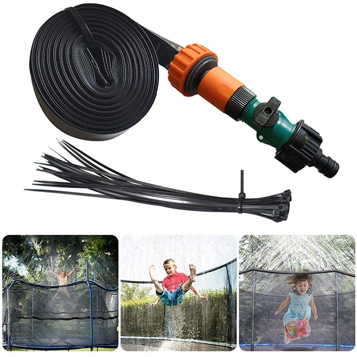 Velocity 6ft Trampoline with Safety Enclosure - Free Basketball & Water Mister - Green - Image 12